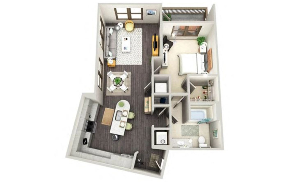 A3 A ANDERSON - 1 bedroom floorplan layout with 1 bath and 889 square feet. A3 A ANDERSON - 1 bedroom floorplan layout with 1 bath and 889 square feet.
